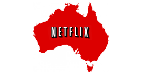 Netflix logo placed inside the shape of Australia