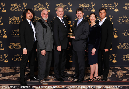 Members of the W3C Timed Text Working Group holding an Emmy. Image credit: Cashman Photo, Las Vegas, NV & The National Academy of Television Arts & Sciences