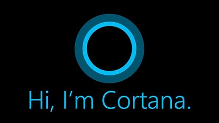 Cortana logo above the text "Hi, I'm Cortana."