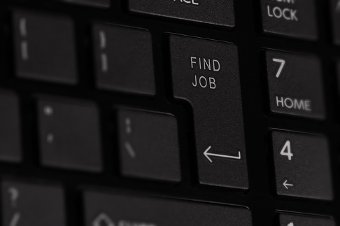 Computer keyboard with 'Find Job' button in the shape of the Enter key