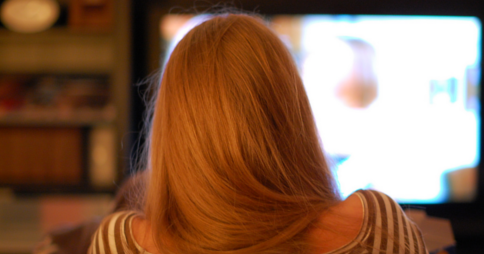 Girl watching television