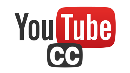 YouTube logo alongside the Closed Captioning (CC) logo