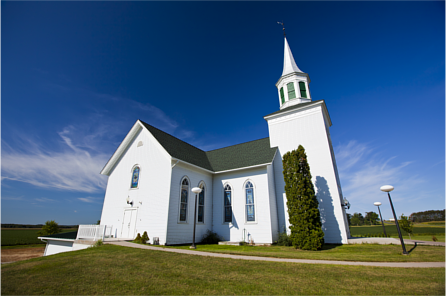 Exterior shot of a church during the day
