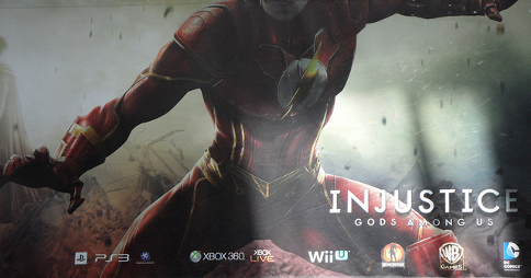 Injustice: Gods Among Us poster featuring The Flash. Image credit: wiiu-spiele.com