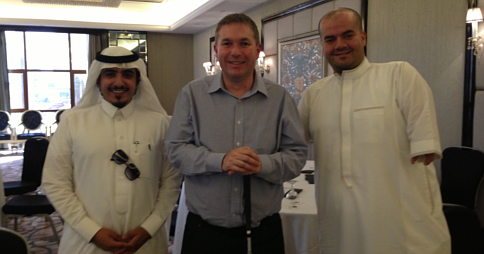 Dr Scott Hollier standing in between two Saudi Arabian students of the Professional Certificate in Web Accessibility Dr Scott Hollier standing in between two Saudi Arabian students of the Professional Certificate in Web Accessibility
