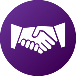 Image of two hands shaking, representing working together.