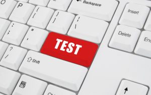 Test button on a mobile device